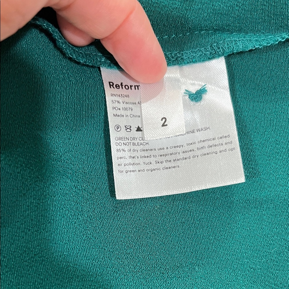 Reformation Emerald Backless Dress - Picture 3 of 8